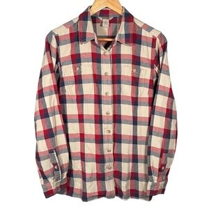 Duluth Trading Co. Women's Medium‎ Long Sleeve Flannel Shirt Plaid Button Up